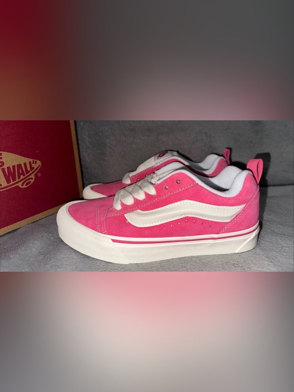 NWB Vans Knu Skool Skate Shoes ‘Pink/True White’ - Men’s Size 4.5 / Women’s 6